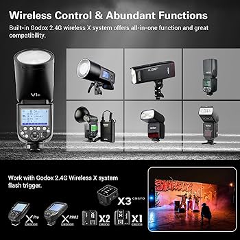 Amazon.com : GODOX V1 V1-S Flash for Sony, 76Ws 2.4G TTL